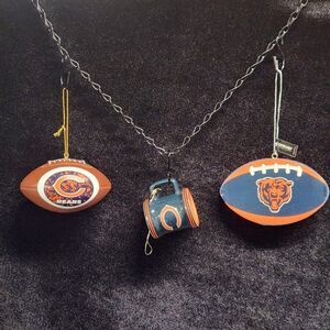 Set 3 Chicago Bears Football Ornaments Boetler Mini Mug 3-D Logo Sport Christmas